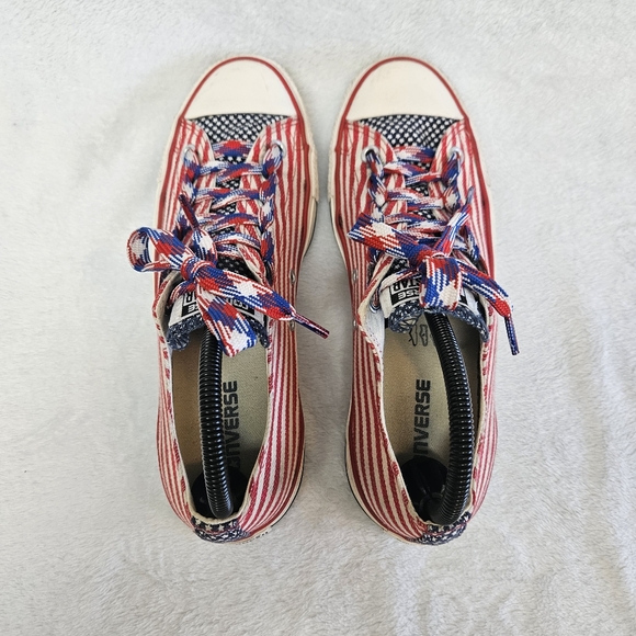 American Flag Converse Chuck Taylor All Star Low Top 122008F Women 10 Men 8 - Picture 5 of 7